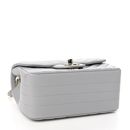 Chanel Lambskin Chevron Quilted Mini Square Flap Grey 3 of 10