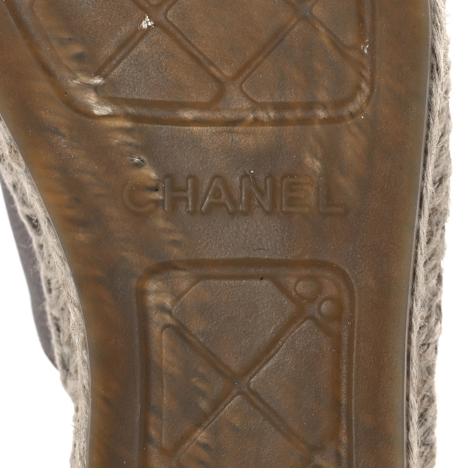 Chanel Calfskin CC Espadrille Mules 38 Dark Beige 6 of 10