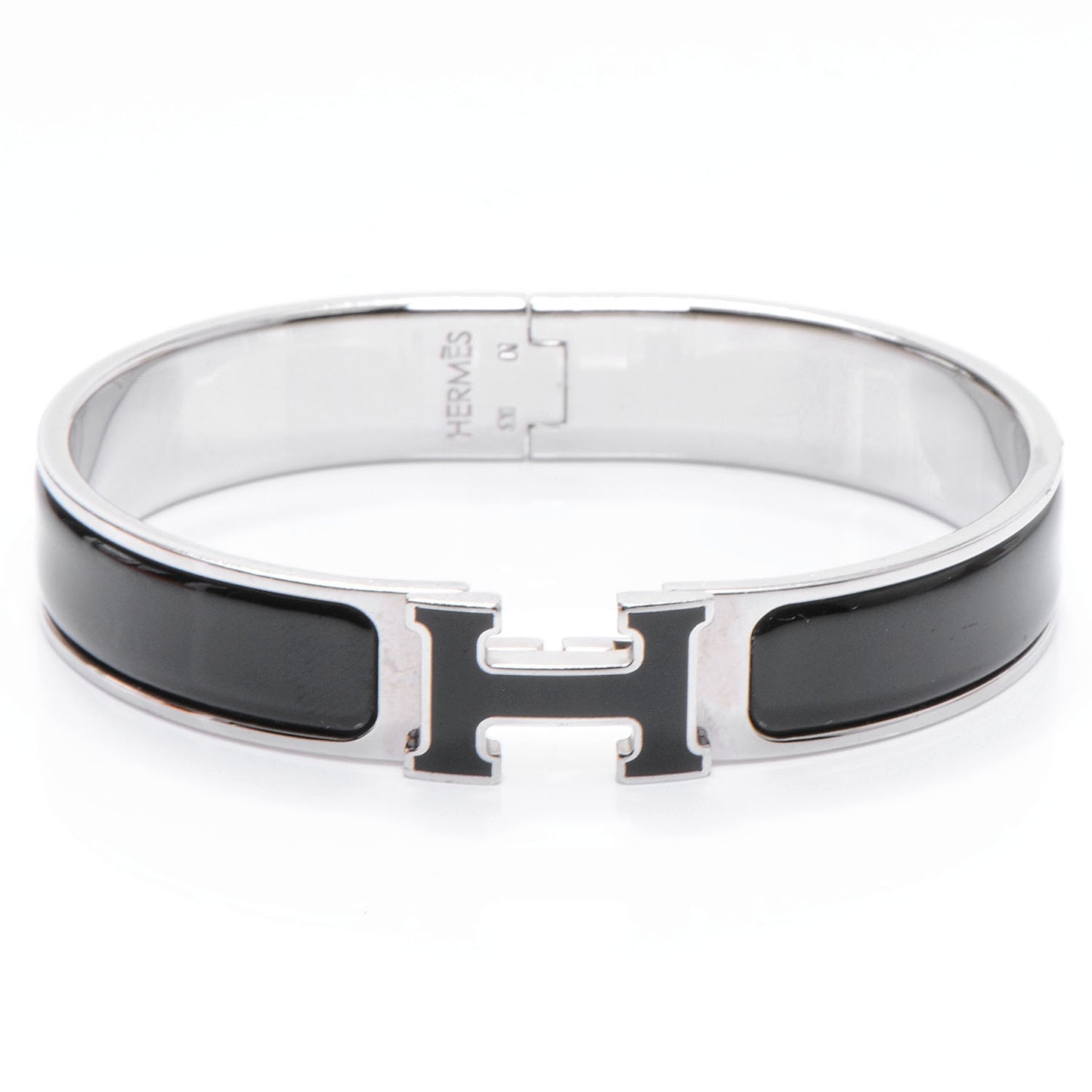 Enamel Narrow Clic Clac H Bracelet PM Black