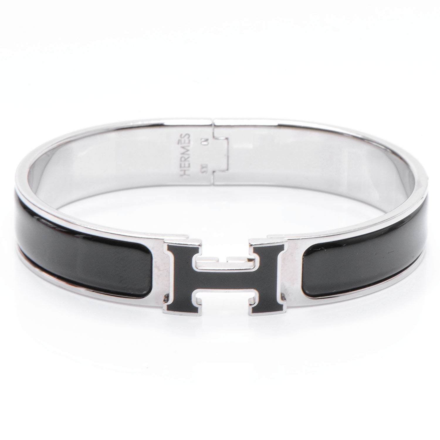 Hermes Enamel Narrow Clic Clac H Bracelet PM Black 1 of 5