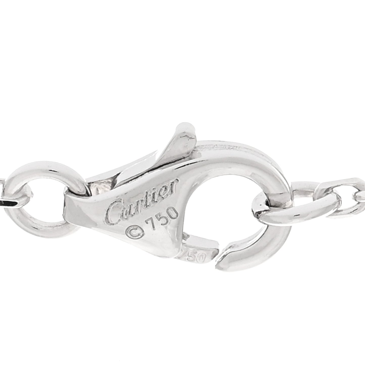18K White Gold Diamond Extra Small C Hearts And Symbols Necklace