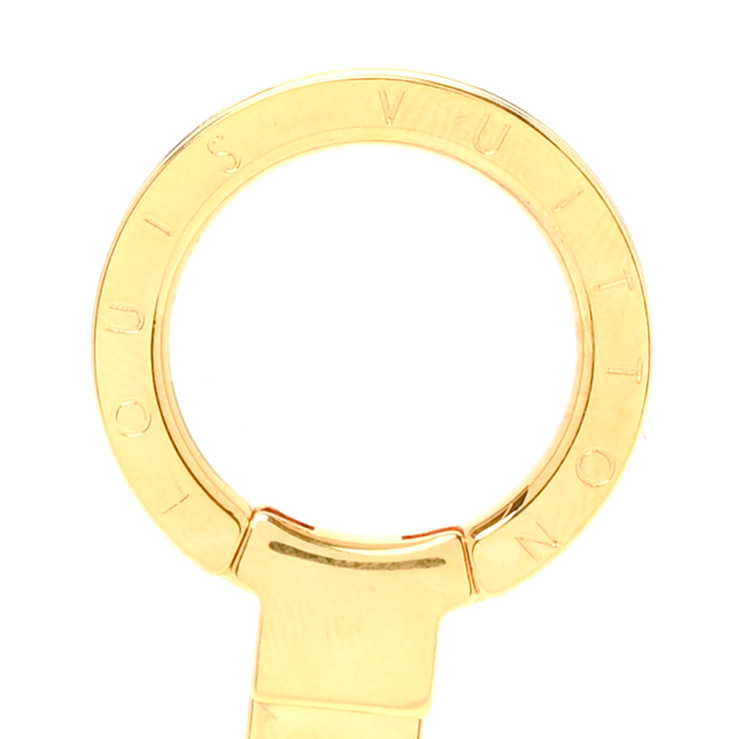 Brass Enamel Fleur De Monogram Bag Charm Chain Gold