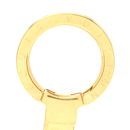 Louis Vuitton Brass Enamel Fleur De Monogram Bag Charm Chain Gold 3 of 4