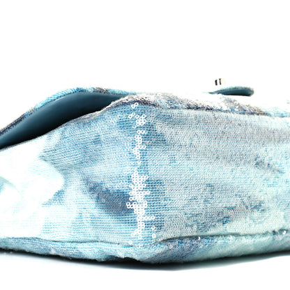 Chanel Sequin Waterfall Small XXL Travel Flap Light Blue 8 of 11