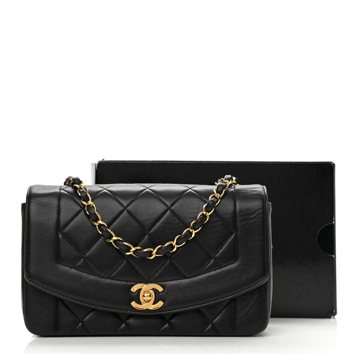 Lambskin Quilted Small Single Flap Black