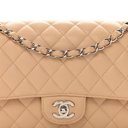 Chanel Caviar Quilted Medium Double Flap Beige 5 of 10
