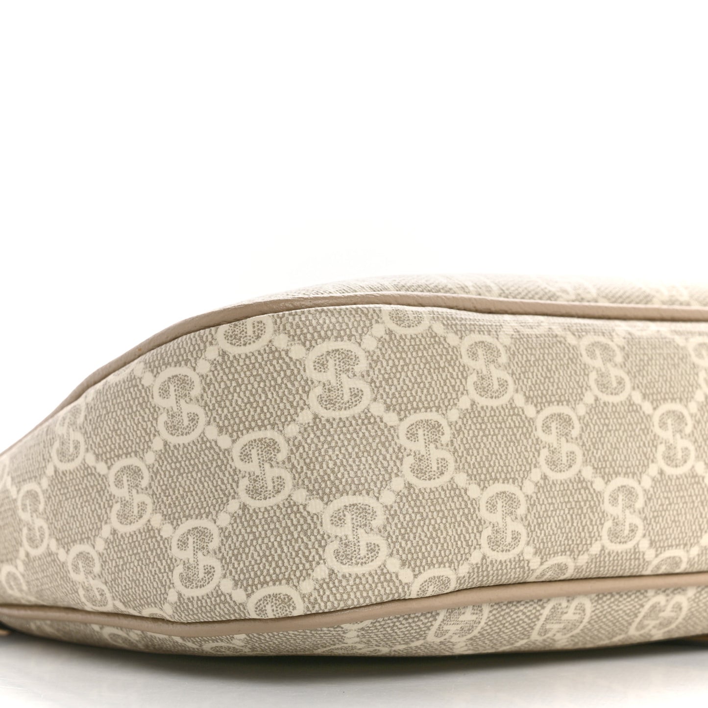 GG Supreme Monogram Textured Dollar Calfskin Small Ophidia Hobo Beige Mystic White Oatmeal