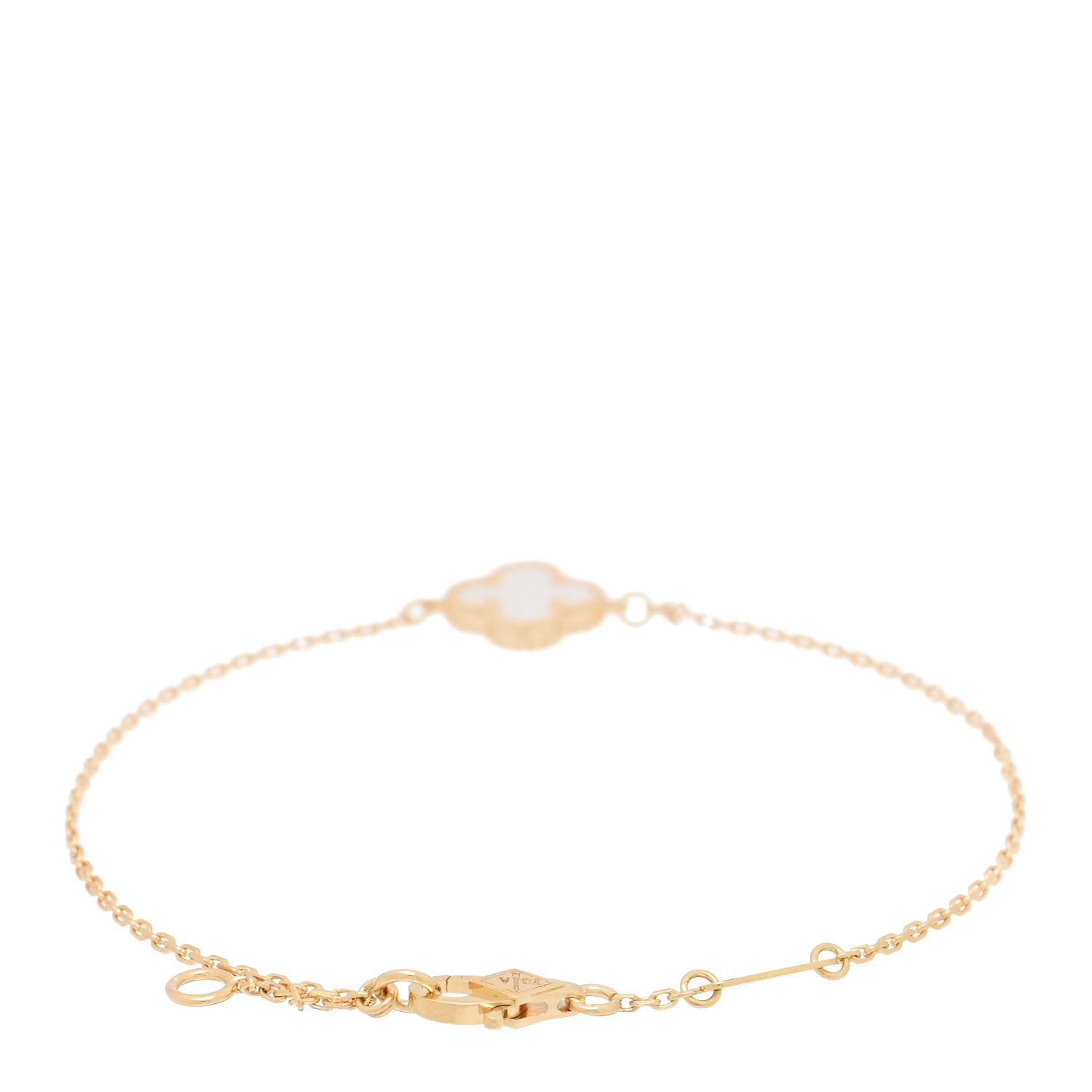 Van Cleef & Arpels 18K Yellow Gold Mother of Pearl Sweet Alhambra Bracelet 2 of 3