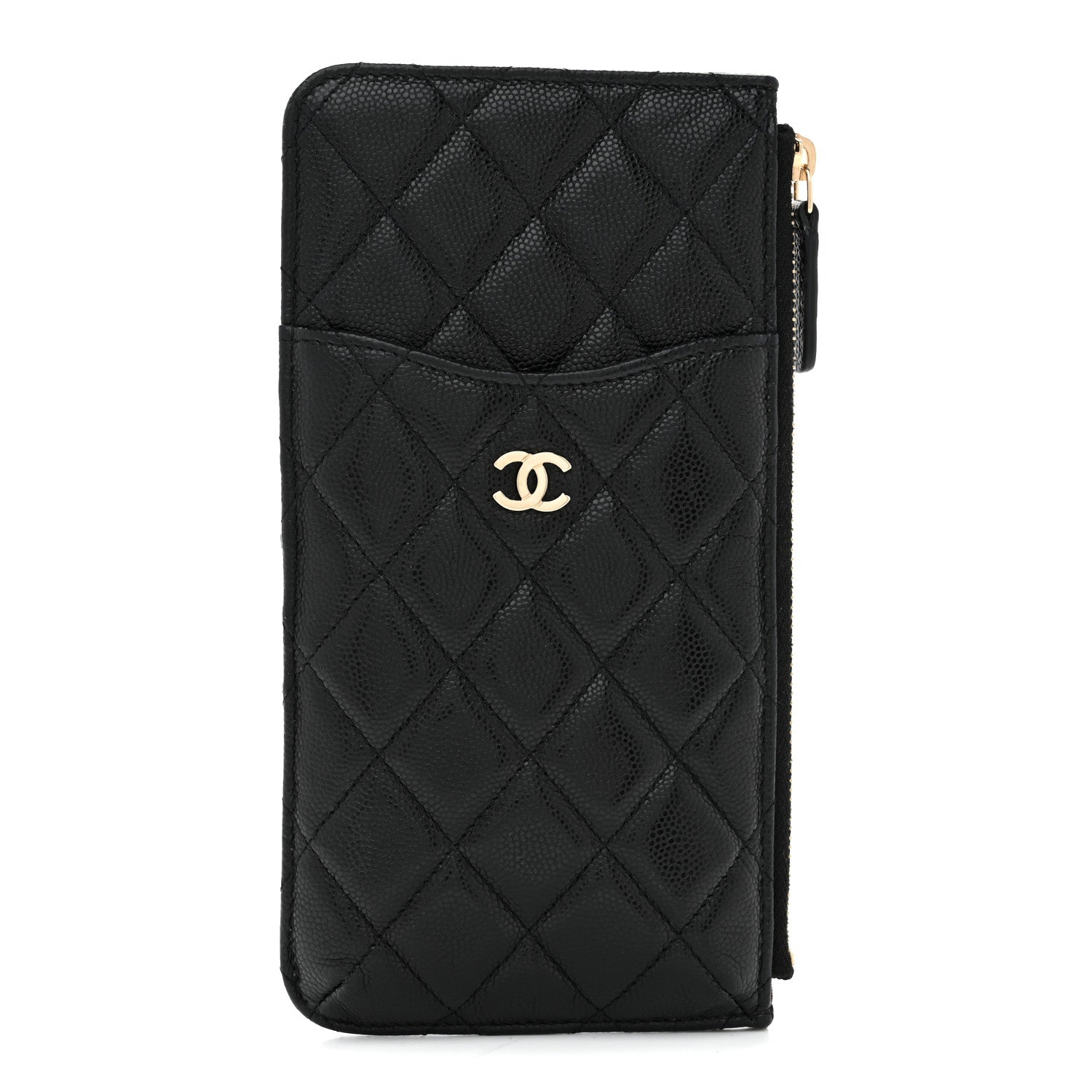 Chanel Caviar Quilted Classic Flat Wallet Pouch Black 1 of 7