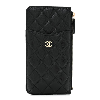 Chanel Caviar Quilted Classic Flat Wallet Pouch Black 1 of 7