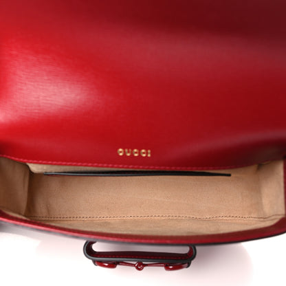 Gucci Azalea Calfskin Web Monochrome Horsebit 1955 Shoulder Bag New Cherry Red 5 of 8
