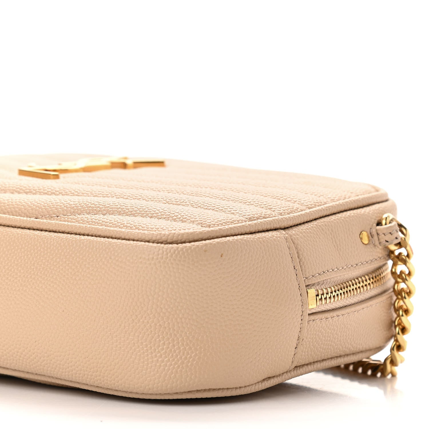 Saint Laurent Grain De Poudre Matelasse Monogram Mini Lou Camera Bag Dark Beige 11 of 11