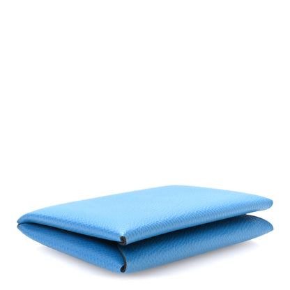 Hermes Epsom Calvi Card Case Bleu Zanzibar 4 of 8