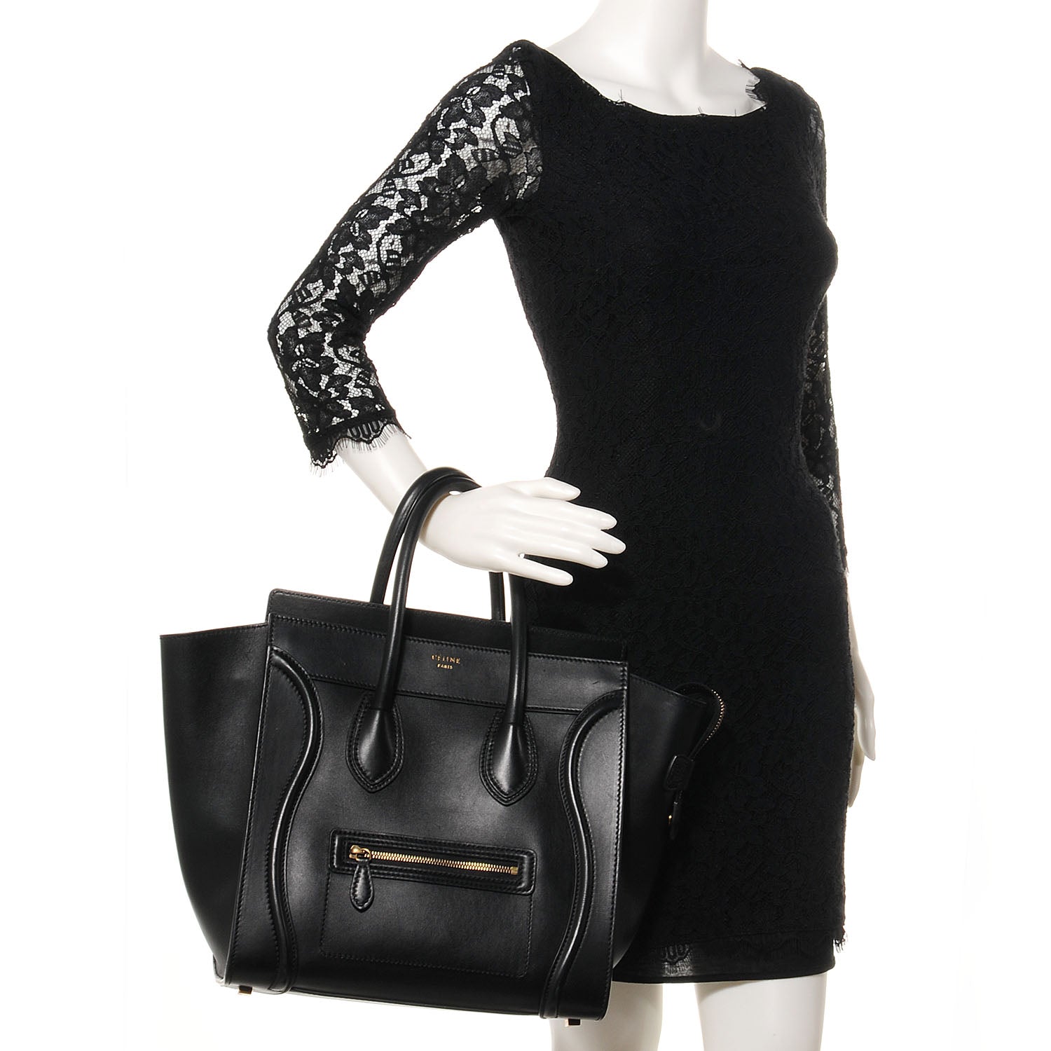 Celine Palmelato Mini Luggage Black 2 of 9