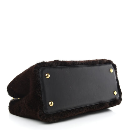 Louis Vuitton Mink Fur Capucines MM Dark Brown 4 of 9