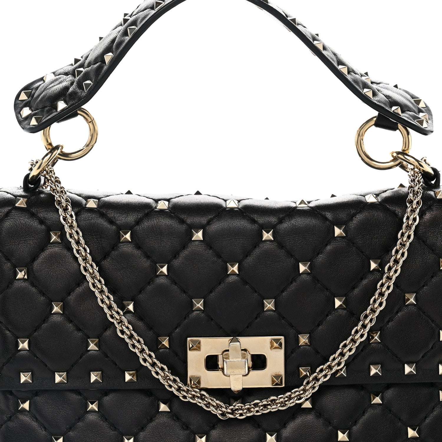 Valentino Garavani Nappa Medium Rockstud Spike Shoulder Bag Black 8 of 10
