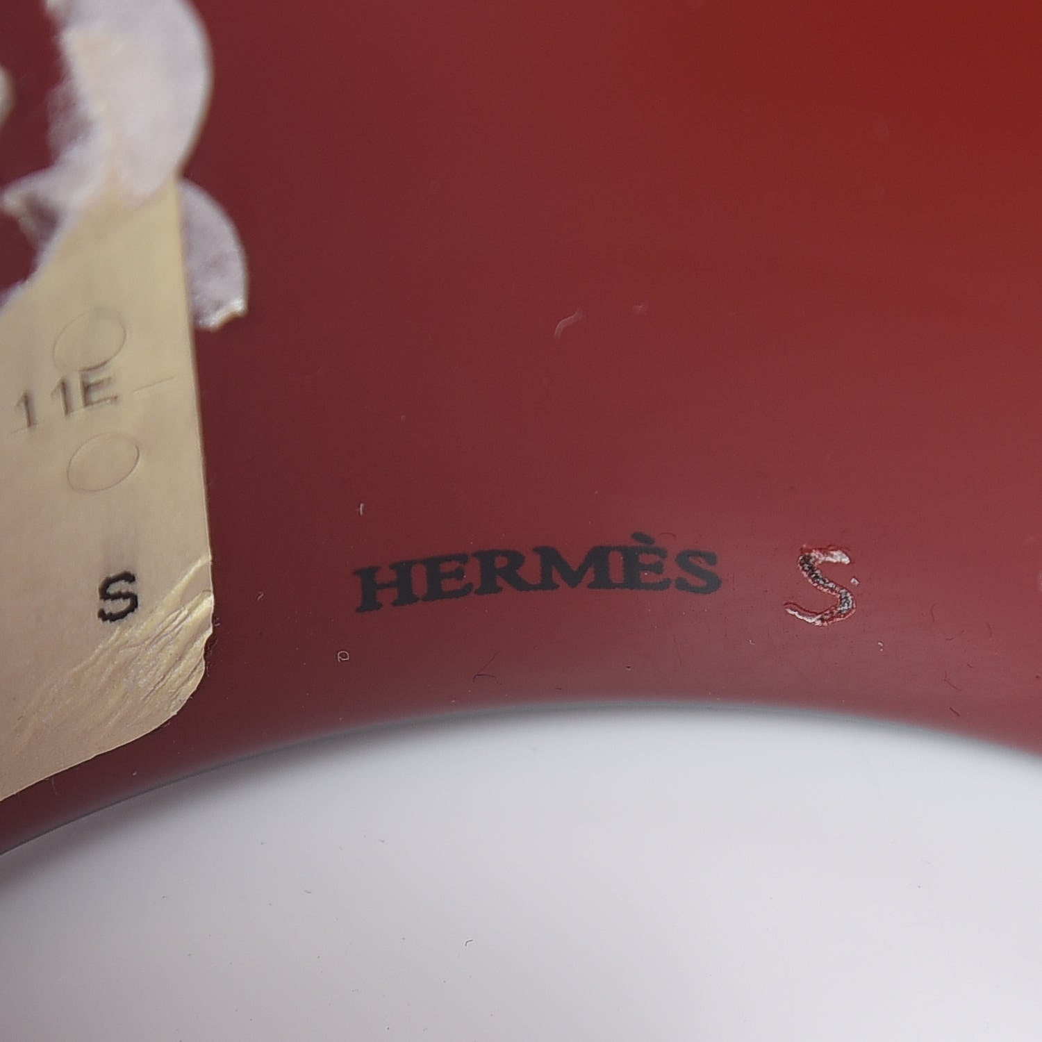 Hermes Lacquered Wood Colombo Bracelet S Black Red 4 of 6