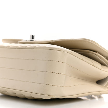 Chanel Calfskin Chevron Quilted Small Double Flap White 10 of 13