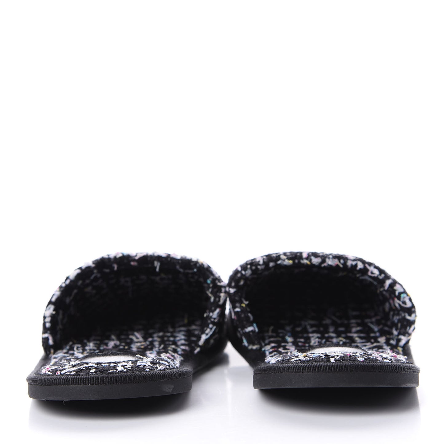 Tweed CC Flat Mules S Black