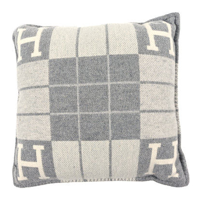 Hermes Wool Cashmere Avalon III Pillow PM Ecru Gris Clair 2 of 3