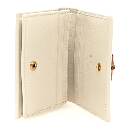 Gucci Wonka Grain Calfskin Diana Card Case Wallet Mystic White 4 of 5