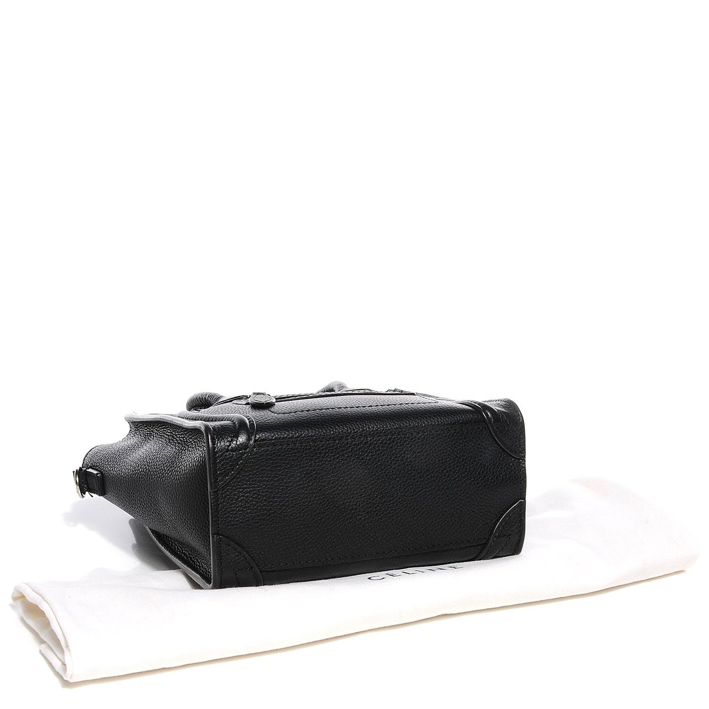 Drummed Calfskin Nano Luggage Black