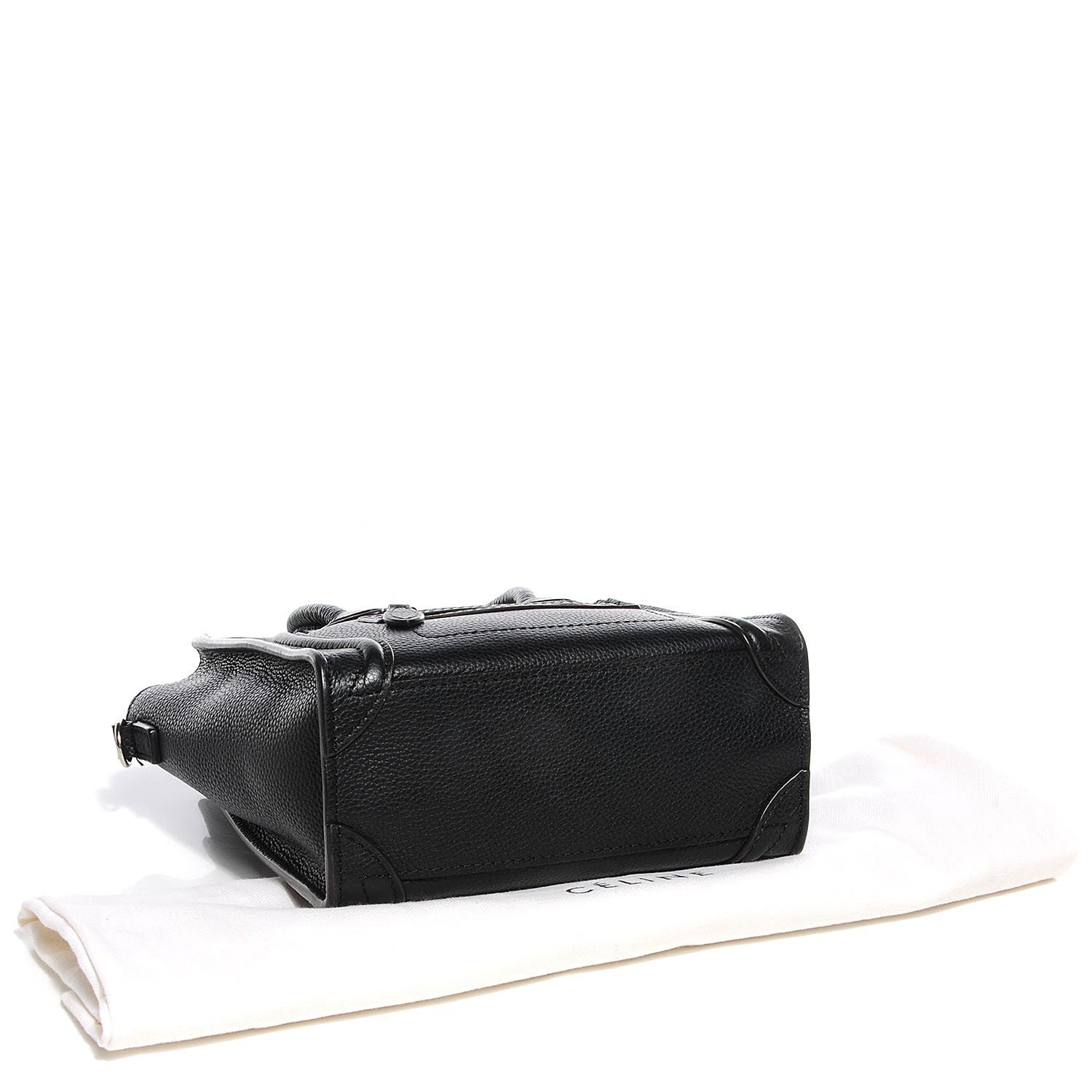 Celine Drummed Calfskin Nano Luggage Black 4 of 8