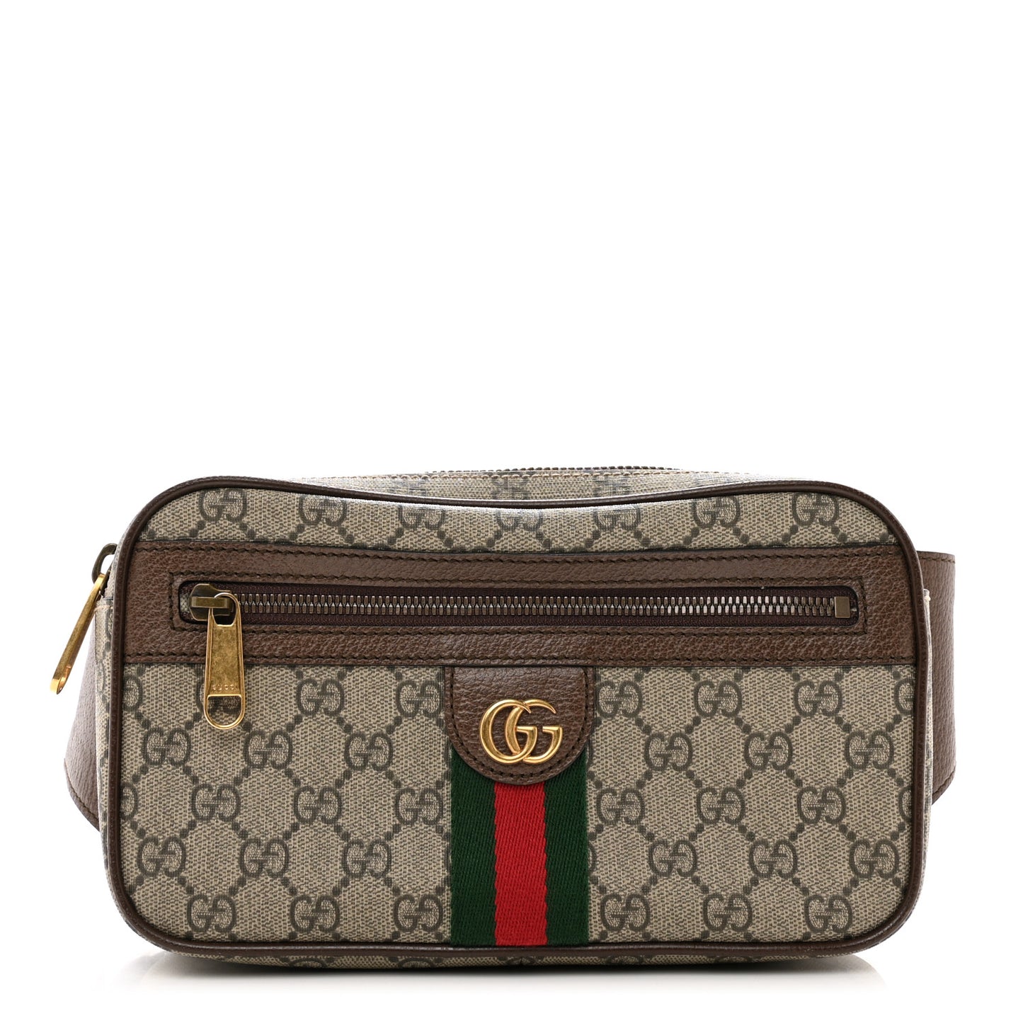 Soft GG Supreme Monogram Medium Ophidia Belt Bag Dark Brown