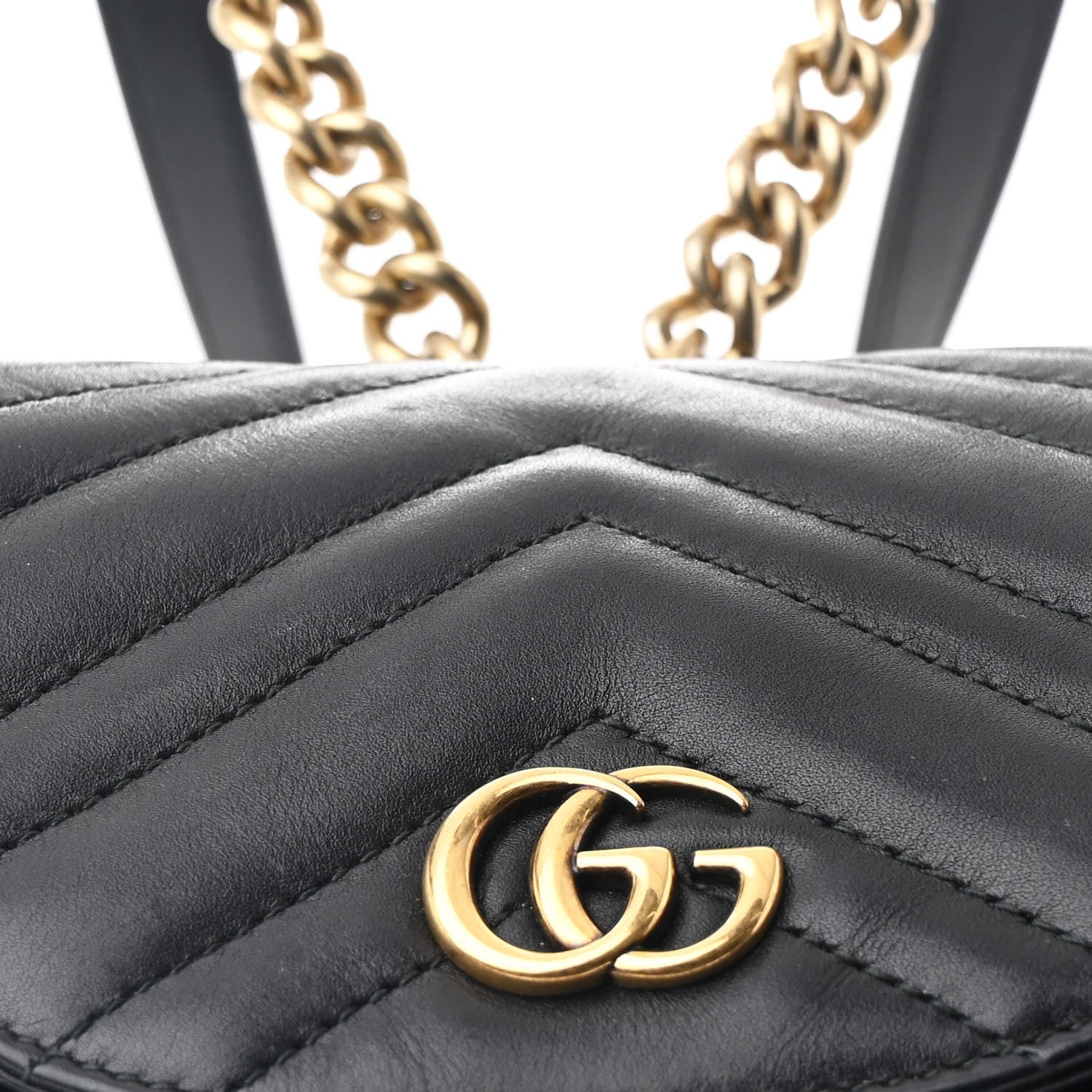 Gucci Calfskin Matelasse GG Marmont Flap Backpack Black 8 of 10