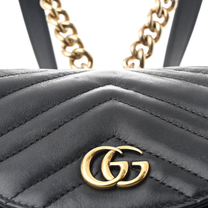 Gucci Calfskin Matelasse GG Marmont Flap Backpack Black 8 of 10