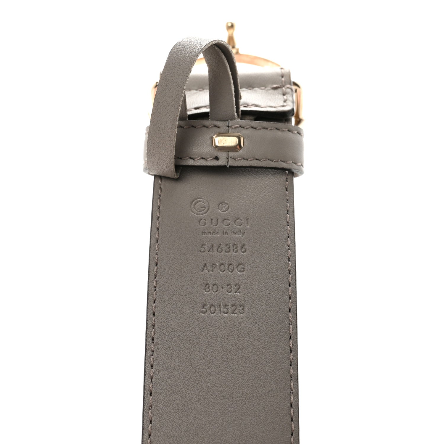 Gucci Moon Calfskin Interlocking G 37mm Belt 80 32 Storm Grey 5 of 5