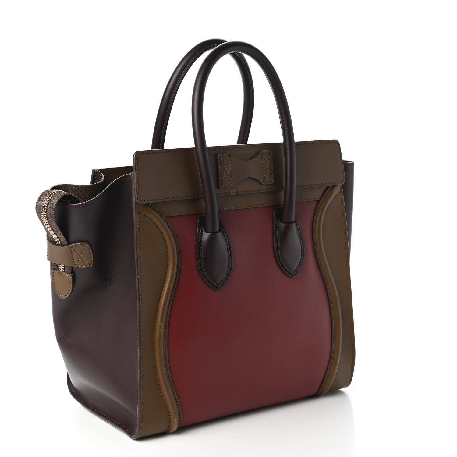 Celine Smooth Calfskin Mini Tri-Color Luggage Rust 3 of 11