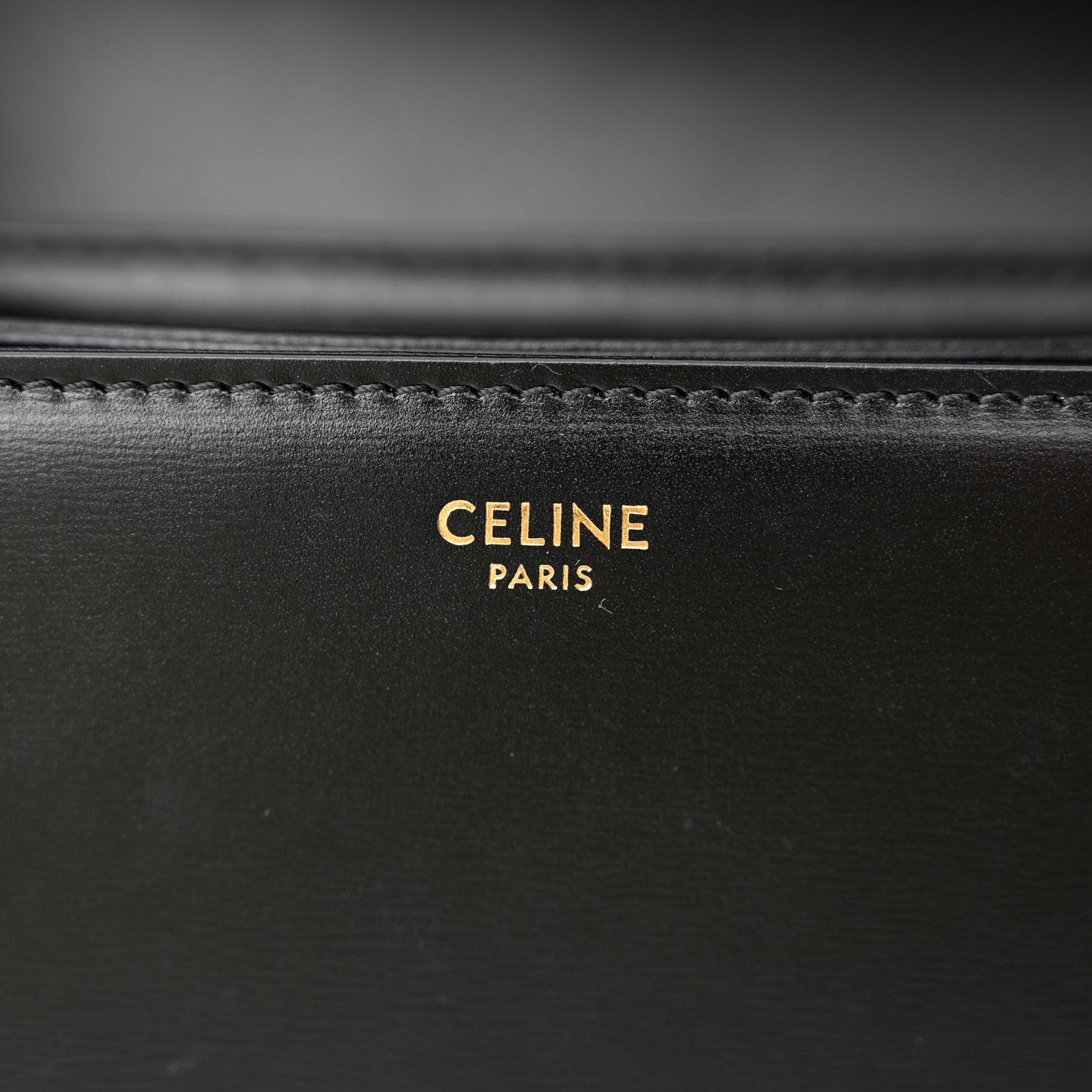 Celine Shiny Calfskin Medium Triomphe Black 7 of 12