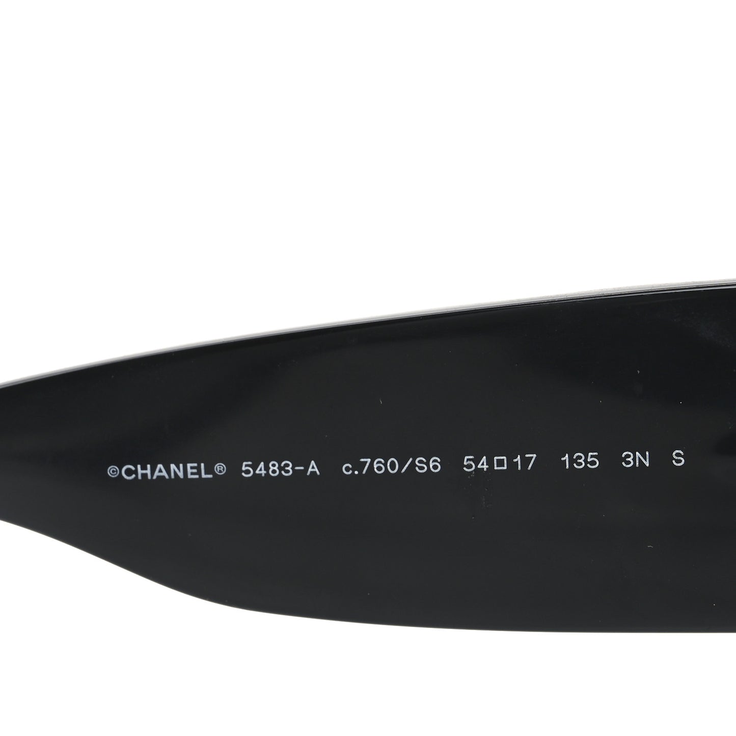 Acetate Quilted CC Rectangle Sunglasses 5483-A Black