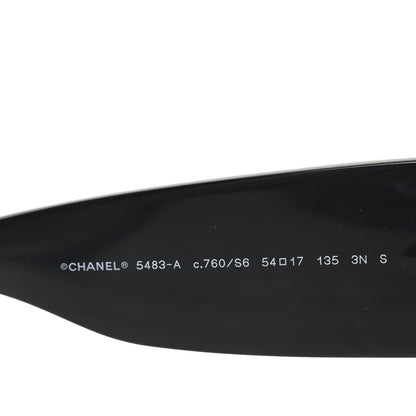 Chanel Acetate Quilted CC Rectangle Sunglasses 5483-A Black 5 of 7