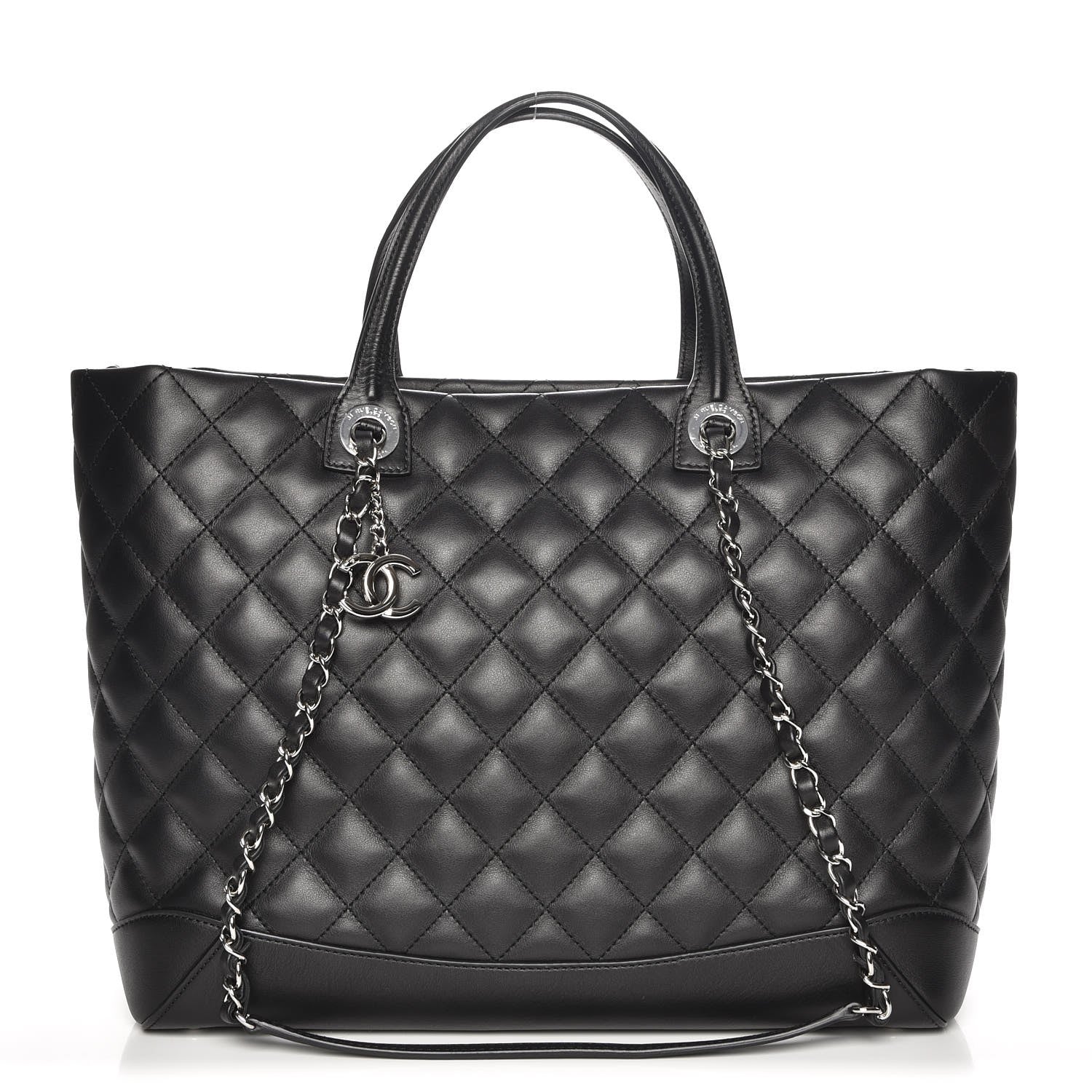 Chanel Calfskin Quilted Large Easy Shopping Tote Black 1 of 9