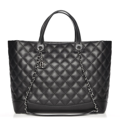 Chanel Calfskin Quilted Large Easy Shopping Tote Black 1 of 9