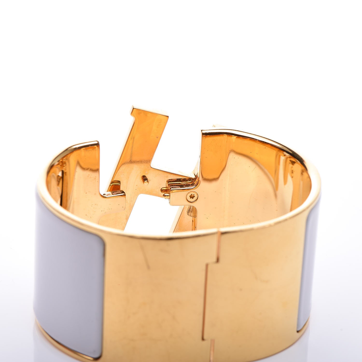 Hermes Enamel Extra Wide Clic Clac H Bracelet PM White 4 of 6