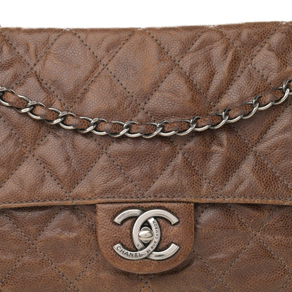 Chanel Crumpled Grained Calfskin Jumbo CC Crave Flap Beige 7 of 13