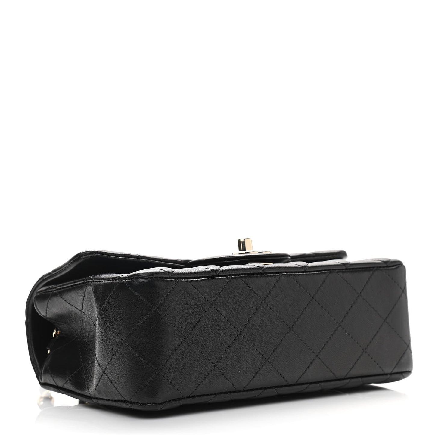 Lambskin Quilted Mini Rectangular Flap Black