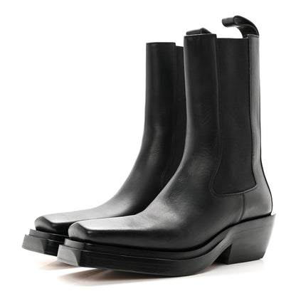 Bottega Veneta Calfskin Lean Mid-Calf Boots 38 Black 3 of 7