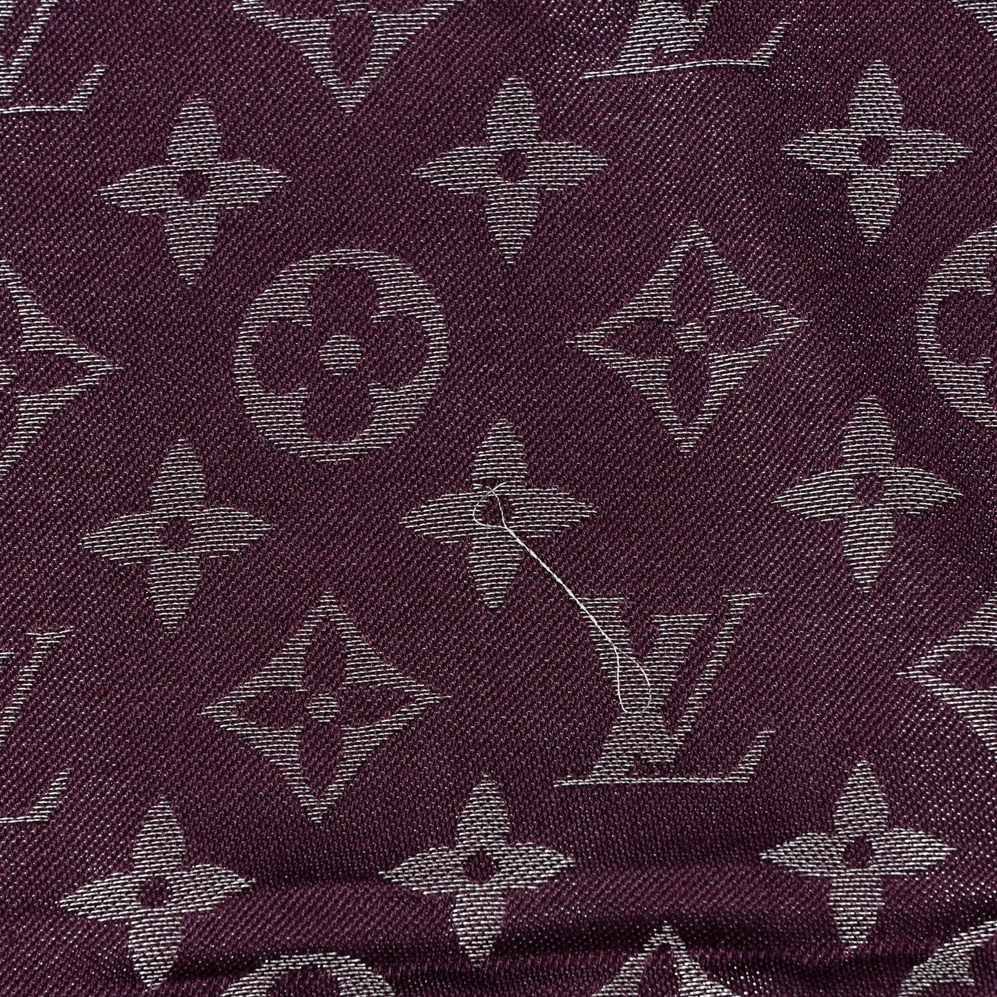 Silk Lurex Wool Monogram Shine Shawl Amarante