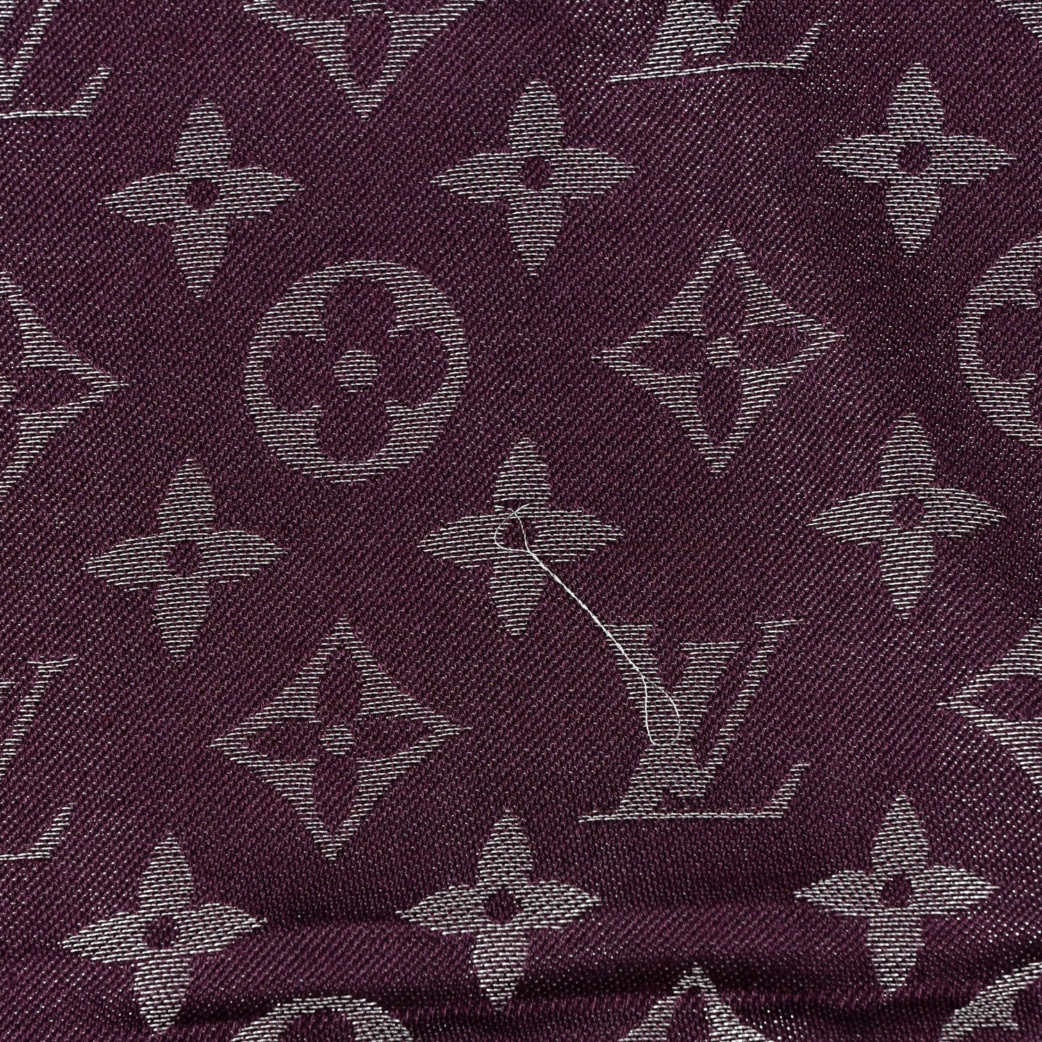 Louis Vuitton Silk Lurex Wool Monogram Shine Shawl Amarante 5 of 6