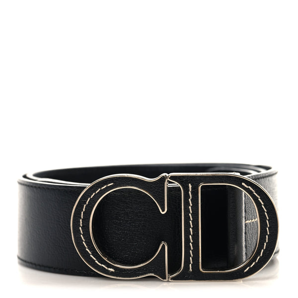 Christian Dior Calfskin Stitched CD Belt 85 34 Black 1882457
