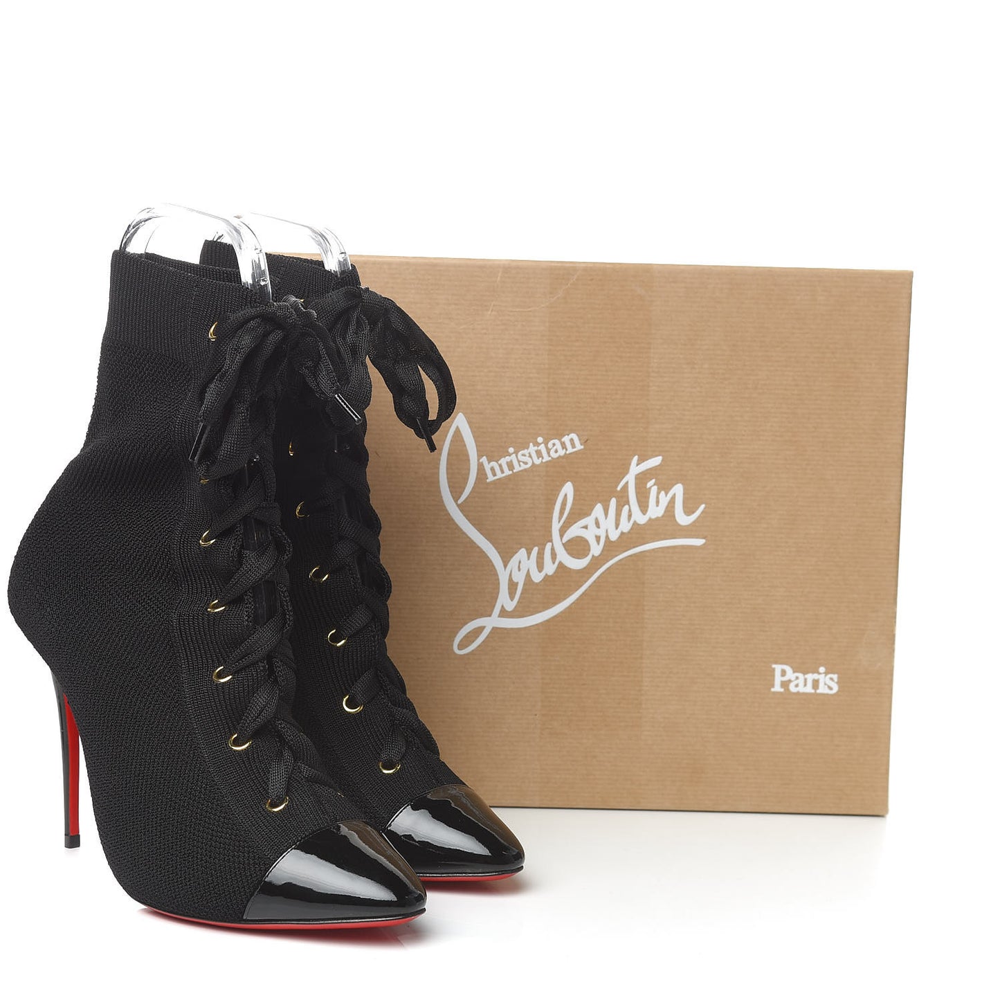 Patent Maille Tricot Frenchie 100 Ankle Boots 38.5 Black