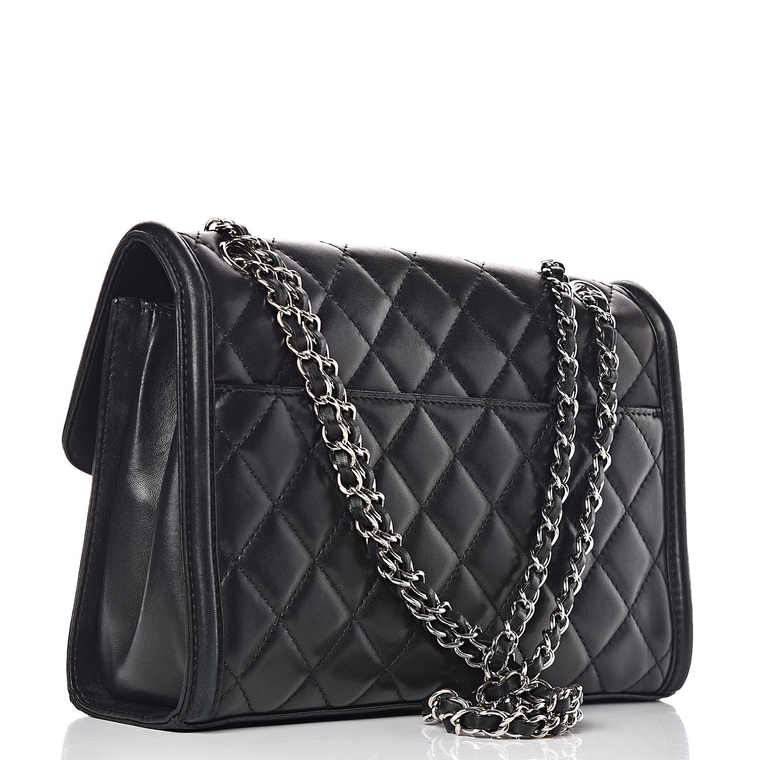 Chanel Lambskin Quilted Large Geometric Flap Black 4 of 16