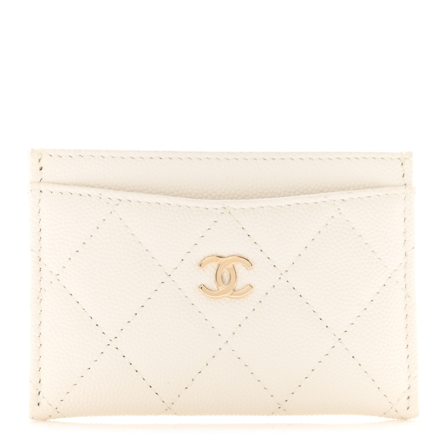 Chanel Caviar Quilted Card Holder White 1 of 8
