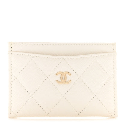 Chanel Caviar Quilted Card Holder White 1 of 8