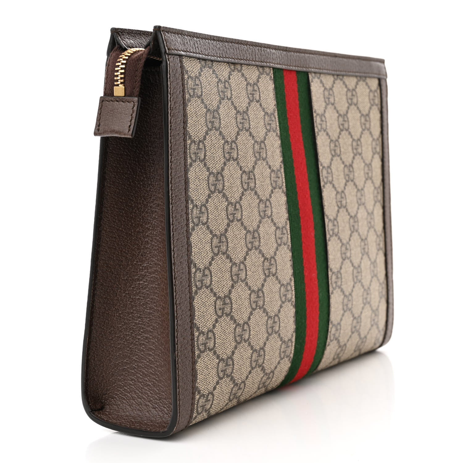 Gucci GG Supreme Monogram Web Ophidia Pouch Brown 3 of 10