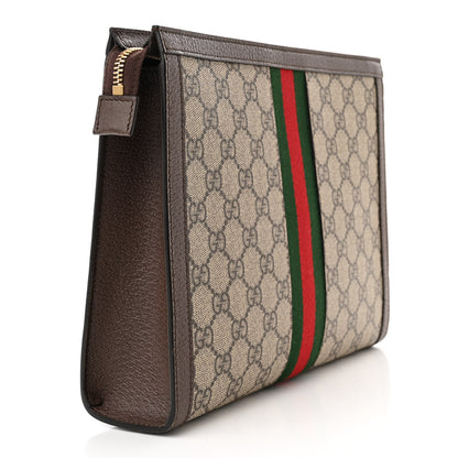 Gucci GG Supreme Monogram Web Ophidia Pouch Brown 3 of 10
